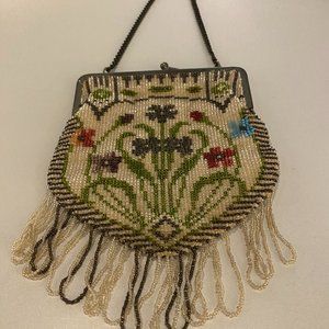 Vintage Hand Beaded Wrist Bag